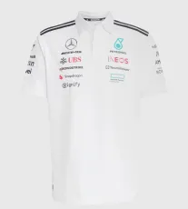 2025 F1 Mercedes White Polo Racing Suit(有领)