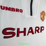 1998 Man Utd White Retro Retro Soccer Jersey