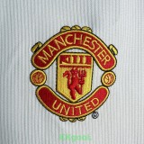 1998 Man Utd White Retro Retro Soccer Jersey