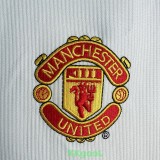 1998 Man Utd White Long Sleeve Retro Soccer Jersey (长袖)