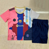 25-26 MESSI #10 Special Edition Kids Soccer Jersey  *右粉色