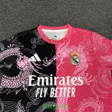 25-26 RMA Pink Black Special Edition Fans Training Shirts (粉龙纹)
