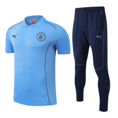 25-26 Man City Lake blue Polo Tracksuit