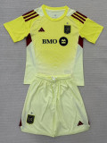 25-26 Los Angeles Light Yellow GoalKeeper Kids Soccer Jersey