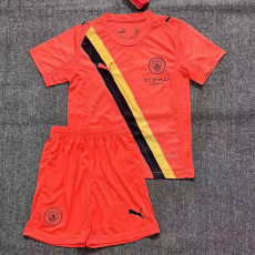 25-26 Man City Orange Kids Soccer Jersey