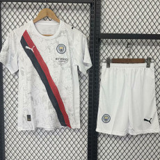 25-26 Man City Away Kids Soccer Jersey