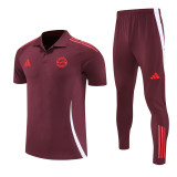 25-26 Bayern Brown Red Polo Tracksuit