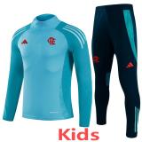 25-26 Flamengo Blue Kids Half Pull Tracksuit (童装)(半拉链)
