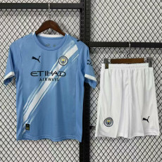 25-26 Man City Home Kids Soccer Jersey