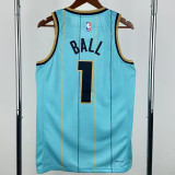 24-25 Hornets BALL #1 Blue City Edition Top Quality Hot Pressing NBA Jersey(V领)