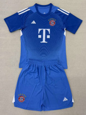 25-26 Bayern Blue Goalkeeper Kids Soccer Jersey