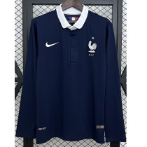 2014 France Home Long Sleeve Retro Soccer Jersey (长袖)