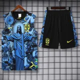 25-26 Brazil Blue Tank top and shorts suit