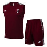 25-26 Ajax Jujube red Tank top and shorts suit #D2531