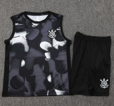 25-26 Corinthians Black Tank top and shorts suit #D2523