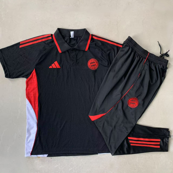 25-26 Bayern Black Polo Tracksuit #C2515