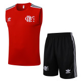 25-26 Flamengo Red Tank top and shorts suit #D2513