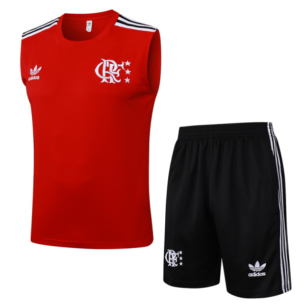 25-26 Flamengo Red Tank top and shorts suit #D2513