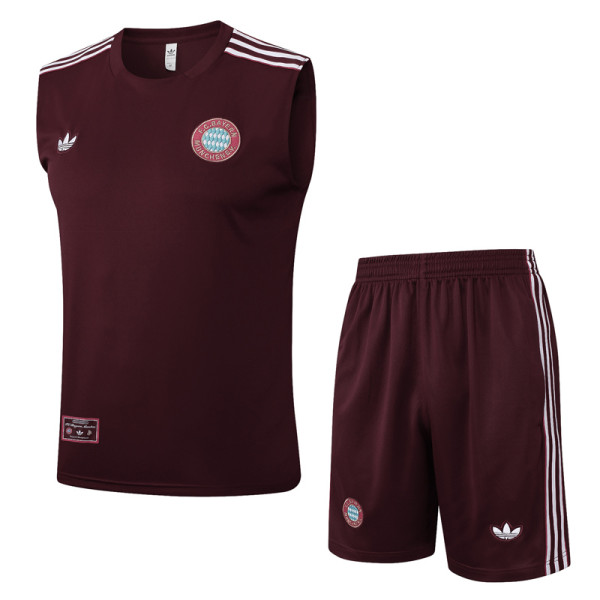 25-26 Bayern Jujube red Tank top and shorts suit #D2526