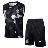 25-26 Corinthians Black Tank top and shorts suit #D2523