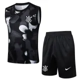 25-26 Corinthians Black Tank top and shorts suit #D2523