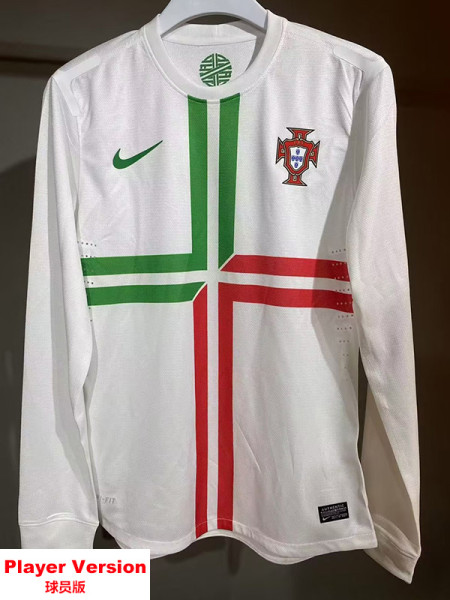 2012 Portugal Away Player Version 长袖球员 Long Sleeve Retro Soccer Jersey