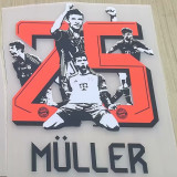 25-26 Bayern Away Muller #25 Print Picture Number Fans Soccer Jersey