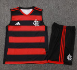 25-26 Flamengo Red Black Tank top and shorts suit #D2543