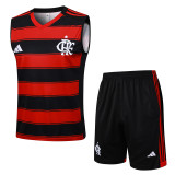 25-26 Flamengo Red Black Tank top and shorts suit #D2543