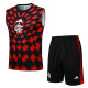 25-26 Flamengo Red Black Tank top and shorts suit #D2539