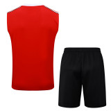 2025-26 Man Utd Red Tank top and shorts suit #D2541