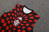 25-26 Flamengo Red Black Tank top and shorts suit #D2539