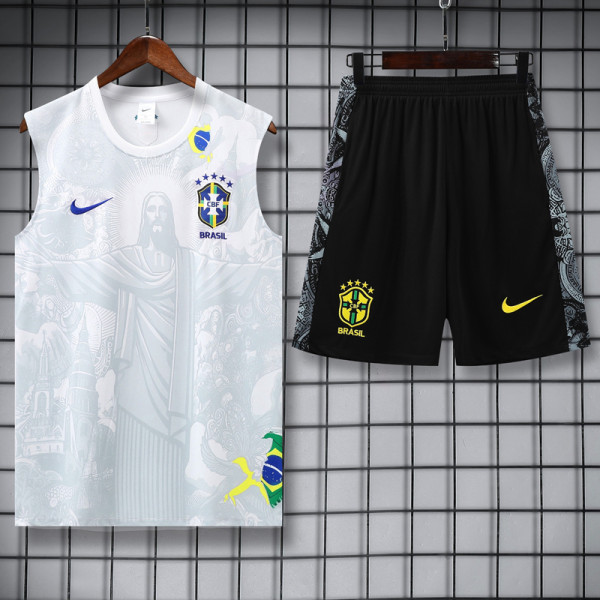 25-26 Brazil White Tank top and shorts suit