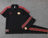 25-26  Man Utd Black Short shirts and Long trousers Suit #C2518