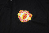 25-26  Man Utd Black Short shirts and Long trousers Suit #C2518