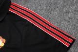 25-26  Man Utd Black Short shirts and Long trousers Suit #C2518