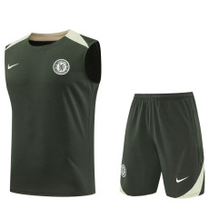 25-26 CHE Army green Tank top and shorts suit