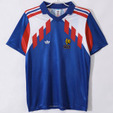 1990-1991 France Home Retro Soccer Jersey