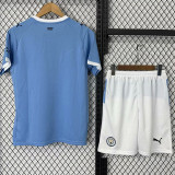 25-26 Man City Home Kids Soccer Jersey