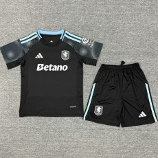 25-26 Aston Villa Away Kids Soccer Jersey