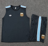 25-26 Argentina Dark gray Tank top and shorts suit #D2584