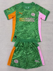 25-26 PSV Green Goalkeeper Kids Soccer Jersey