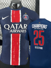 24-25 PSG Home Champions Of Europe 25 ICI  C'EST Paris Player Version Soccer Jersey 带星