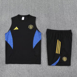 25-26 Man Utd Black Tank top and shorts suit