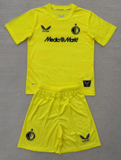 25-26 Feyenoord Yellow Goalkeeper Kids Soccer Jersey