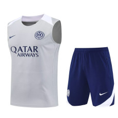 25-26 INT Light gray Tank top and shorts suit