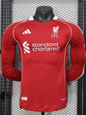 25-26 LIV Red Long Sleeve Player Version Soccer Jersey (长袖球员)