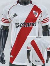 25-26 River Plate Home Player Version Soccer Jersey (双袖广告)