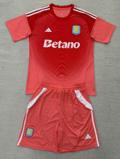 25-26 Aston Villa Orange Goalkeeper Kids Soccer Jersey