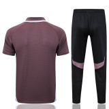 25-26 Man Utd Grey purple Short shirts and Long trousers Suit #C2537